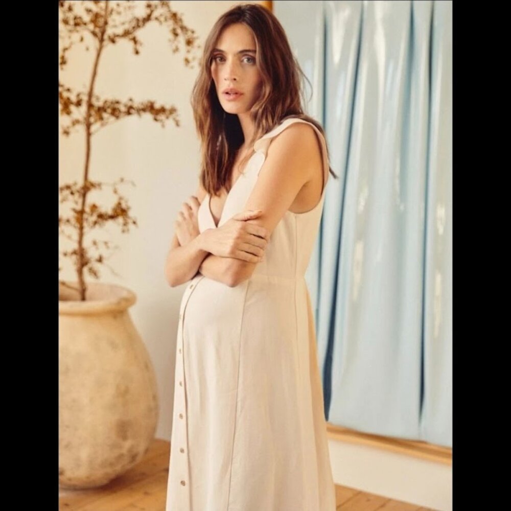 Hatch Ivory Sleeveless Midi Dress